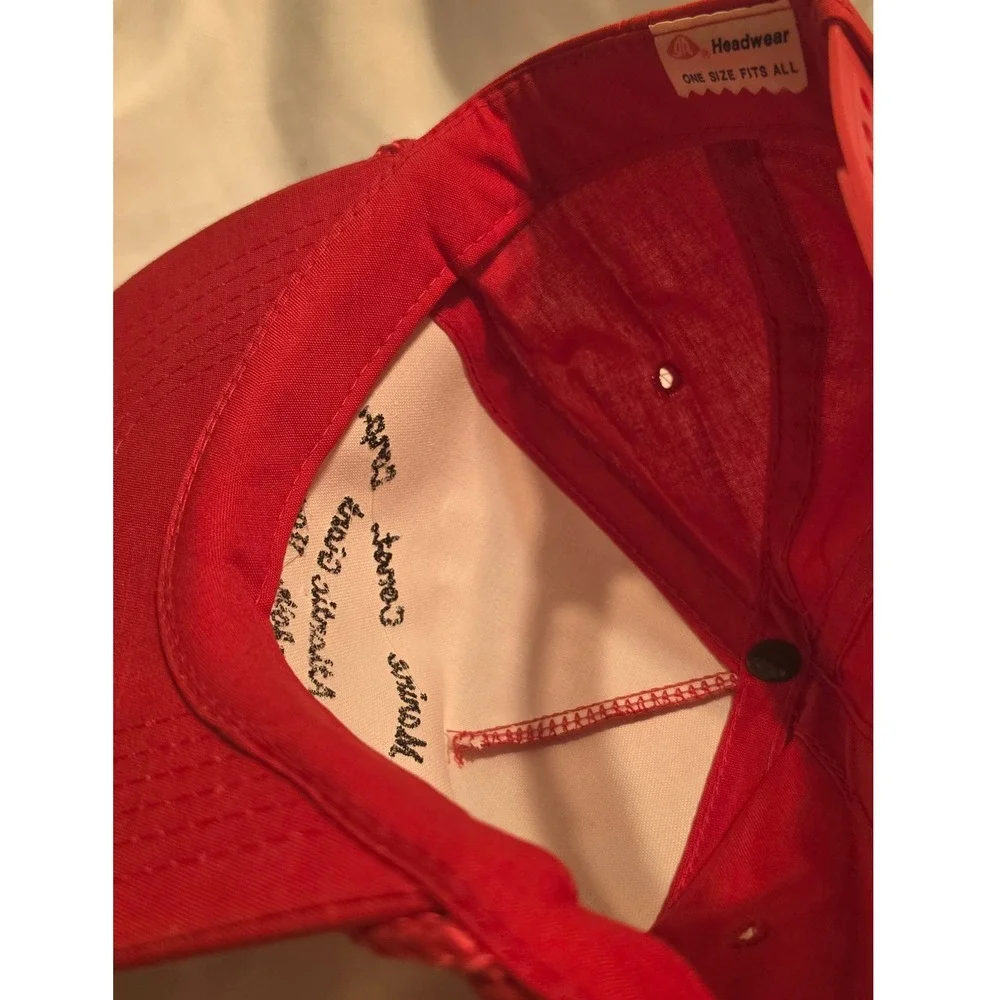 Vintage AJD Headwear Red Snapback Hat Williams Marine Norfolk VA‎ Rope Cap Mens